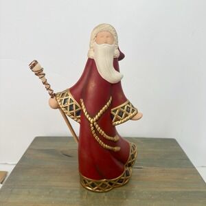 Vintage Christmas Tidings of Freedom Ceramic Santa Figurine 11" MindSpring 2002